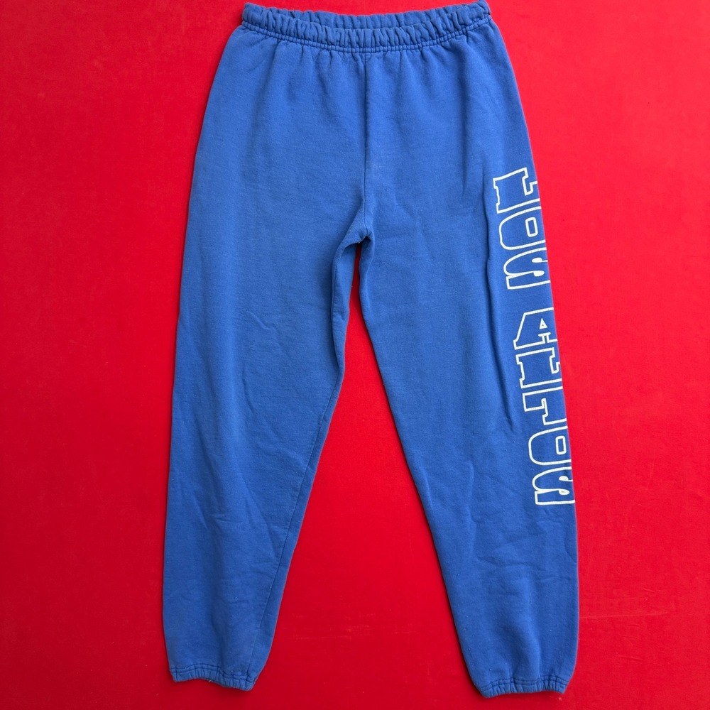 Jerzees Los Altos Graphic Sweatpants Mens Small Blue NuBlend Fleece Joggers